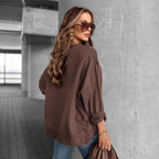 Damen Oversized Sweatshirt mit Glitzer-Print R&B