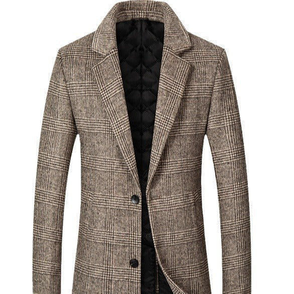 Herren eleganter Karomantel aus hochwertigem Material R&B