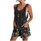 Damen lässiger Overall mit floralem Design und praktischen Taschen R&B