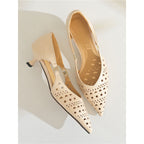 Damen spitze Slingback-Pumps mit dekorativer Perforierung R&B