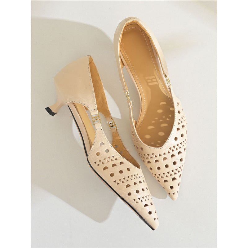 Damen spitze Slingback-Pumps mit dekorativer Perforierung R&B