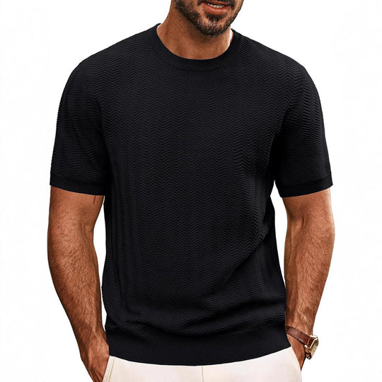 Herren strukturiertes Rundhals T-Shirt R&B