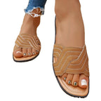 Damen Offene Mules mit modischem Flecht-Design R&B