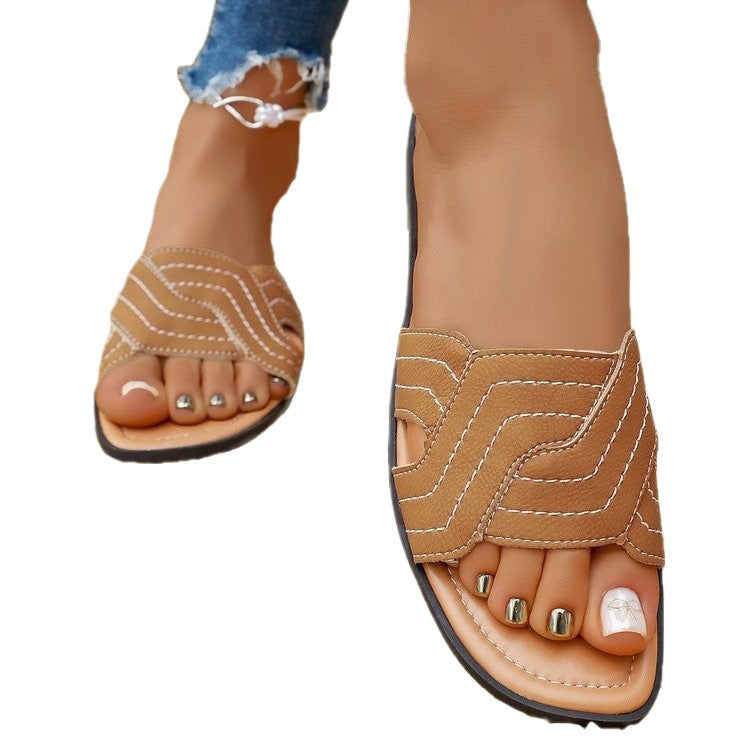 Damen Offene Mules mit modischem Flecht-Design R&B