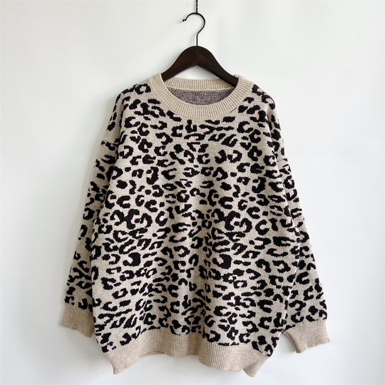 Damen legerer Pullover mit tierischem Muster R&B