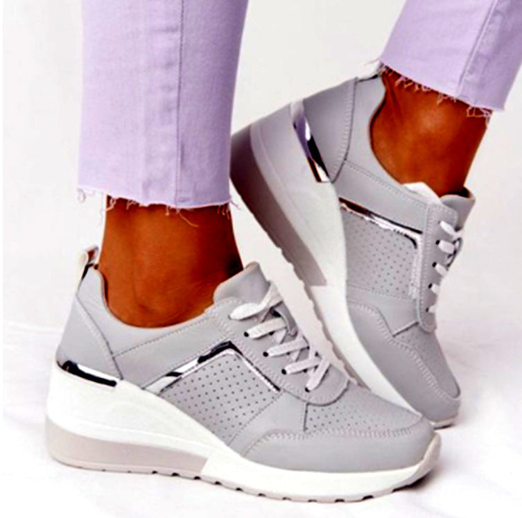 Damen modische Plateau-Sneaker mit atmungsaktiver Mesh-Oberfläche und komfortablem Fußbett R&B
