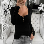 Damen Langarmshirt mit eleganten Knopfdetails R&B