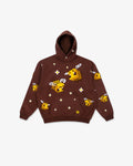 Unisex nan Kapuzenpullover mit eingestricktem Pixel-Bienenmotiv und aufgesetzter Kängurutasche R&B