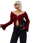 Damen Strickjacke mit weitem Ärmeldesign und Reißverschluss