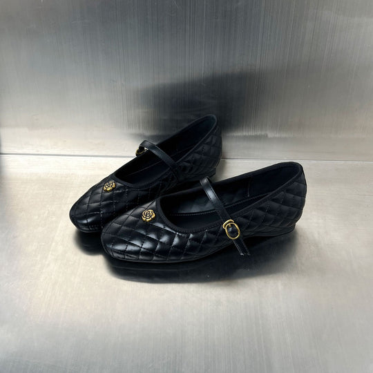 Damen elegante Ballerinas mit bequemer Riemenverzierung und edler Steppung R&B