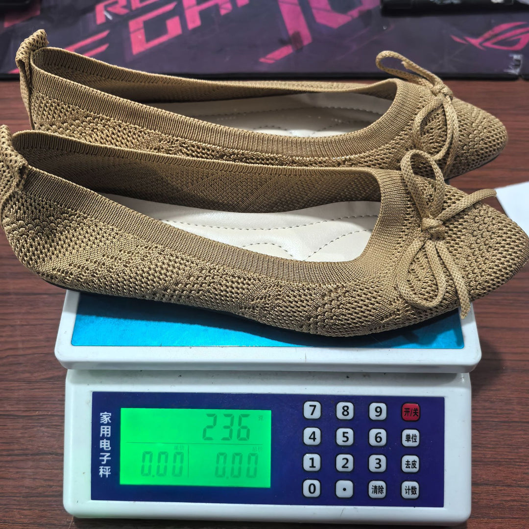 Damen Stilvolle und komfortable Ballerinas mit großem Schleifendetail R&B
