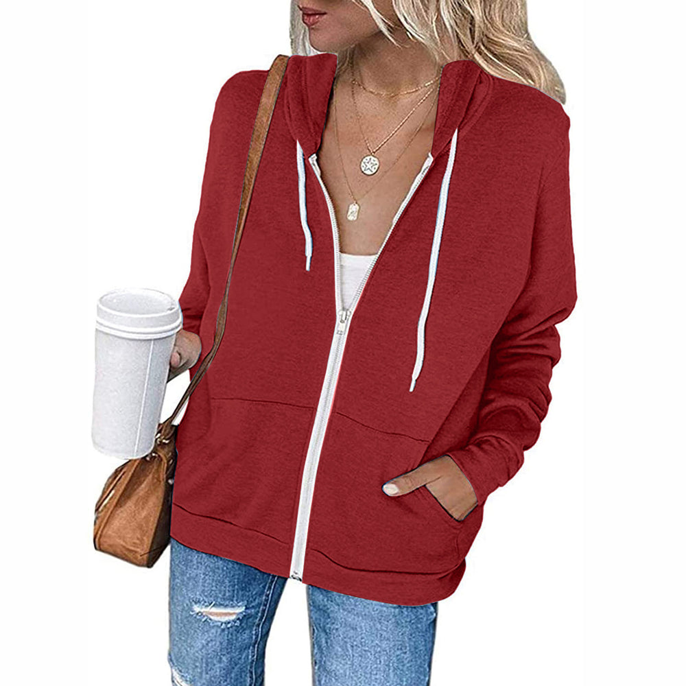 Damen Kapuzenjacke mit weichem Fleece und praktischen Taschen R&B