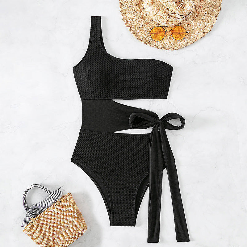 Damen Einseitig Schulterfreier Bikinimoden R&B