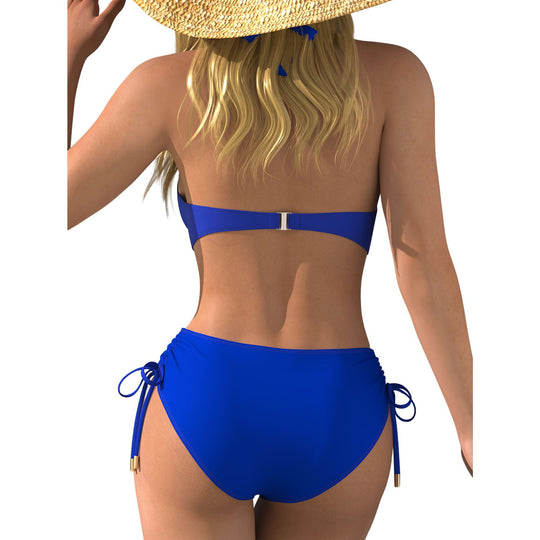 Damen Bikini-Set mit tiefem V-Ausschnitt und regulierbarem Seitenband R&B