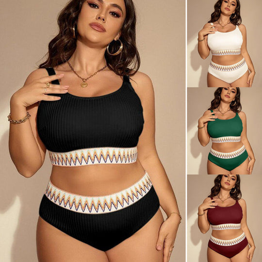 Damen Sportliches Bikini-Set mit hoher Taille und elastischem Bund R&B