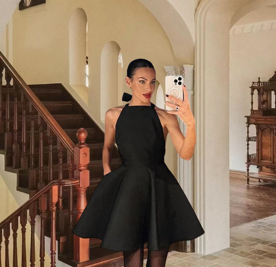 Damen Verspieltes Cocktailkleid mit schwingendem Rock und offenem Rückenausschnitt R&B