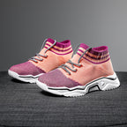Damen Strick-Sneaker mit elastischem Kragen und atmungsaktiver Obermaterialstruktur