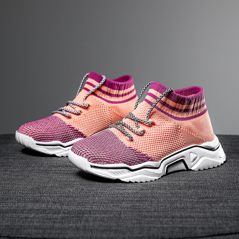 Damen Strick-Sneaker mit elastischem Kragen und atmungsaktiver Obermaterialstruktur