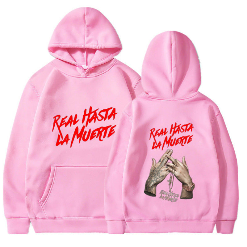 Damen Kapuzensweater mit auffälligem Schriftzug in urbanem Stil R&B
