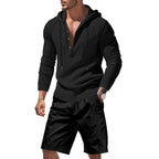 Herren lässiges Freizeit-Set mit Hoodie und Shorts R&B