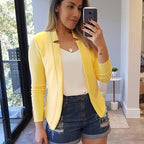 Damen Eleganter Slim-Fit Blazer mit offenem Kragen und langen Ärmeln R&B