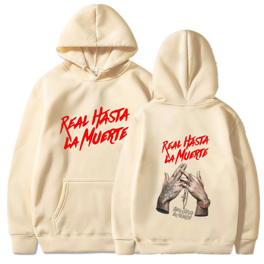 Damen Kapuzensweater mit auffälligem Schriftzug in urbanem Stil R&B