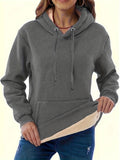 Damen kuscheliger Kapuzenpullover mit weichem Innenfutter und praktischen Kängurutaschen