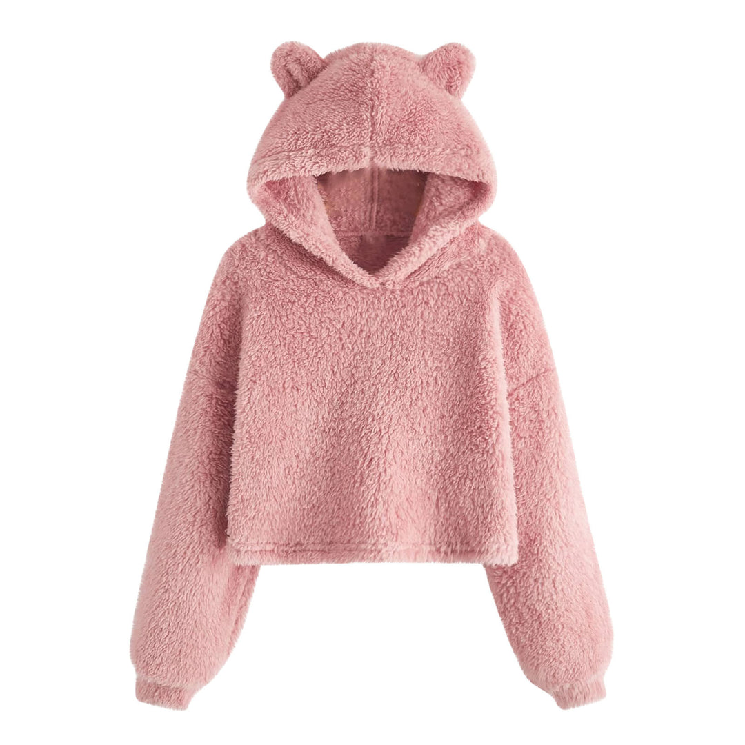 Damen Kuscheliger Fleece Hoodie mit Bärenohren R&B