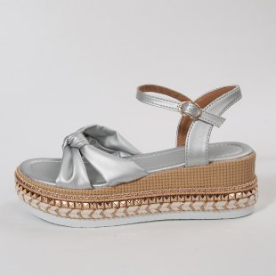 Damen Plattform-Sandalen mit raffinierter Knotenoptik R&B