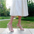 Damen transparente Plateau-Sandalen R&B