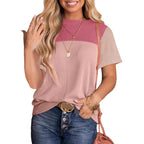 Damen modisches Rippoberteil mit kontrastierenden Farbblockdetails R&B