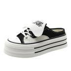 Damen modische Plateau Sneaker mit abnehmbaren Riemen R&B