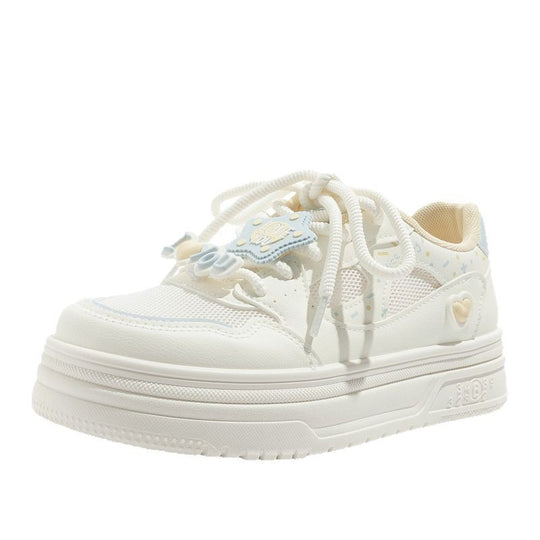 Damen Sneakers mit verspieltem Herzen-Motiv und atmungsaktiver Oberflächenstruktur R&B