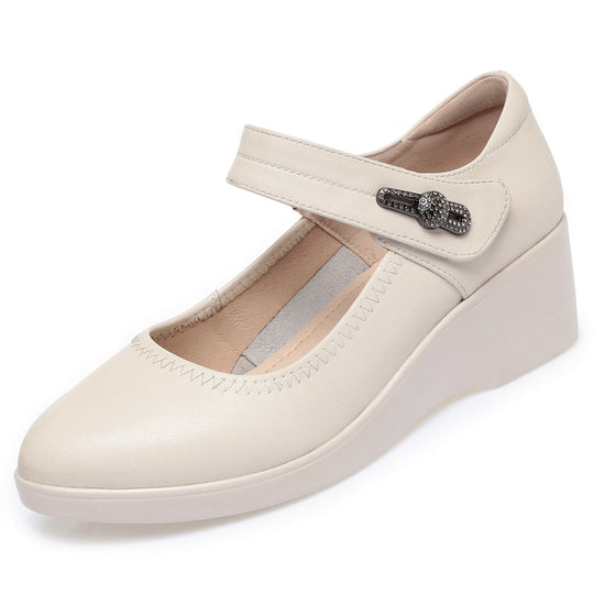 Damen klassischer Mary Jane Pumps mit modischem Riemen und bequemem Blockabsatz R&B
