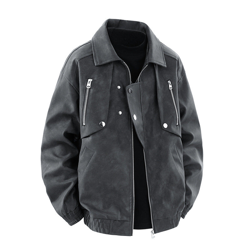 Herren modische Jacke mit multifunktionalen Reißverschlusstaschen und elastischen Bündchen R&B