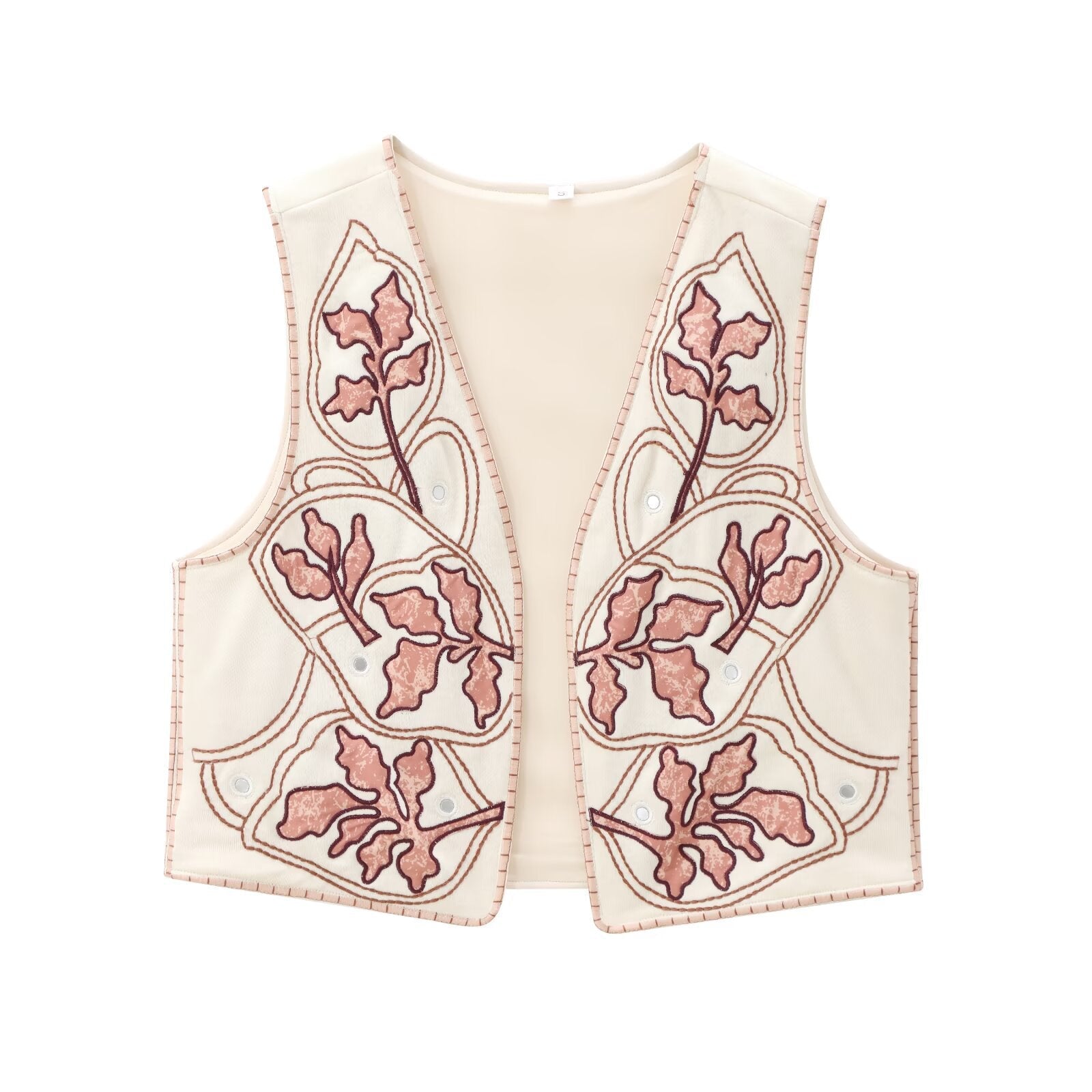 Damen dekorative Weste mit floralem Stickdesign