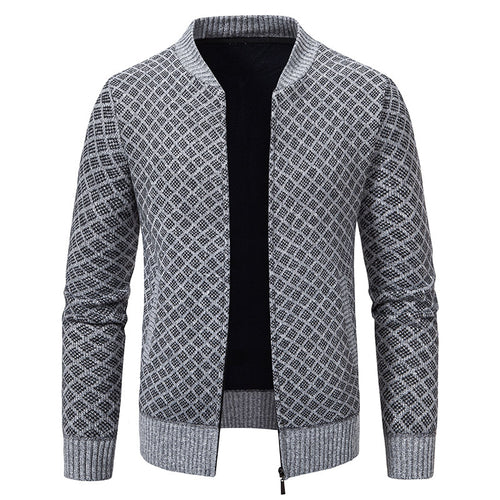Herren Urbaner Strickjacke mit asymmetrischem Reißverschluss, hohem Kragen und modernen Details R&B