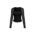Damen Blumengemusterte Spitzenbluse R&B