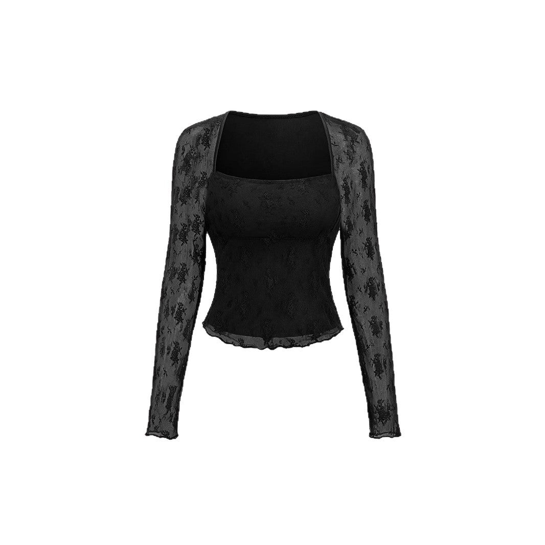 Damen Blumengemusterte Spitzenbluse R&B
