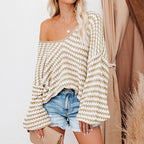 R&B | Gestreifter Strickpullover Für Modische Looks