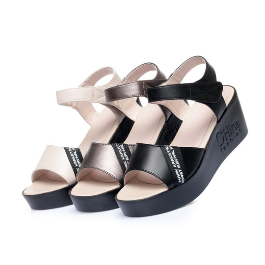 Damen Wedge-Sandaletten mit elegantem Riemendesign und komfortablem Fußbett R&B