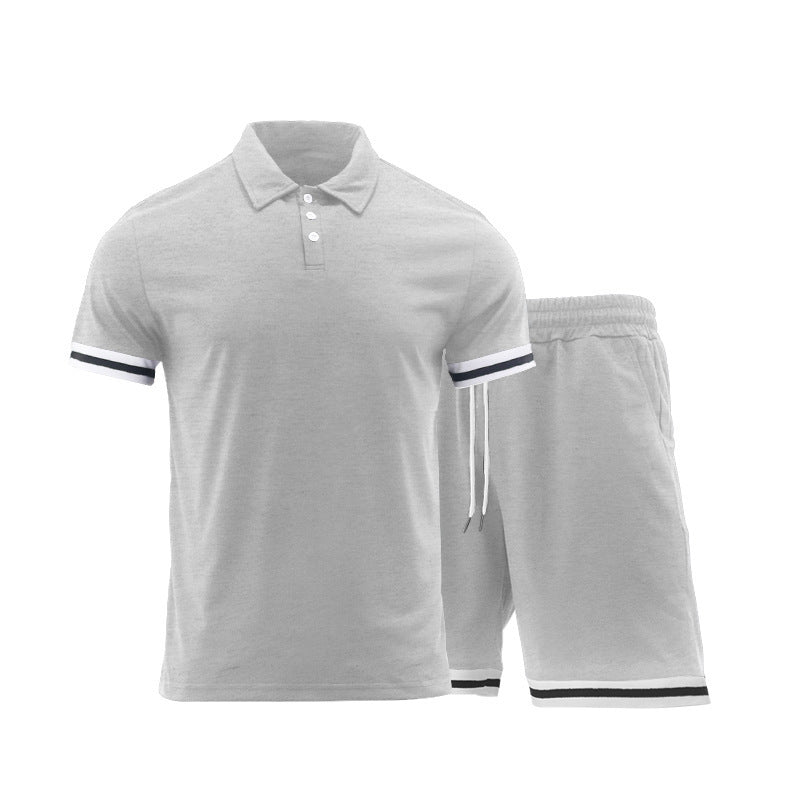 Herren Sportliches Kurzarm-Set mit hochwertigen Kontraststreifen und elastischem Bund R&B