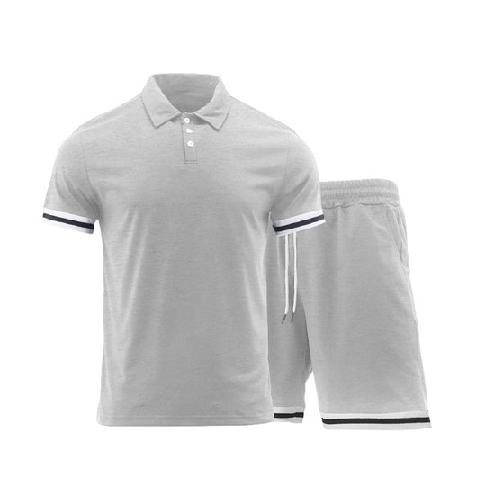 Herren Sportliches Kurzarm-Set mit hochwertigen Kontraststreifen und elastischem Bund R&B