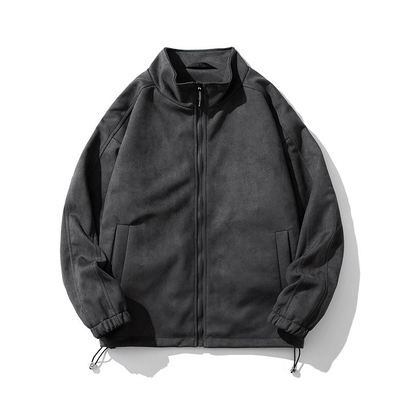 Damen sportliche Fleece-Jacke mit hohem Kragen und seitlichen Reißverschlusstaschen R&B