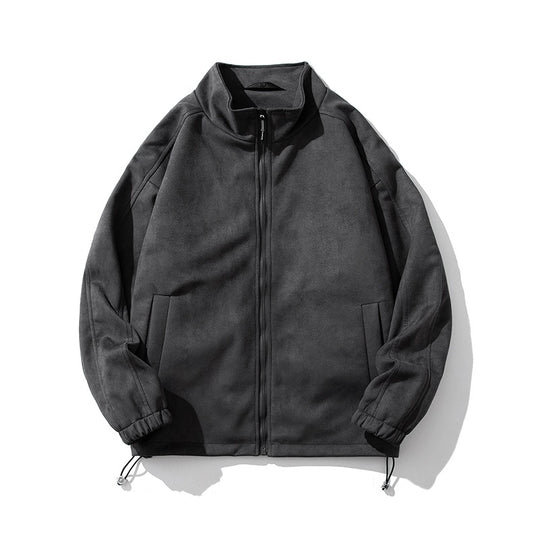 Damen sportliche Fleece-Jacke mit hohem Kragen und seitlichen Reißverschlusstaschen R&B