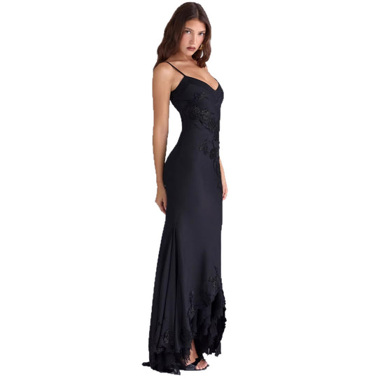 Damen Elegantes Abendkleid mit floralem Spitzenbesatz R&B