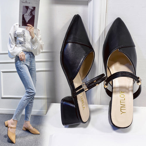 Damen Elegante Slingback Schuhe mit modischem Blockabsatz und schicker Schnalle R&B