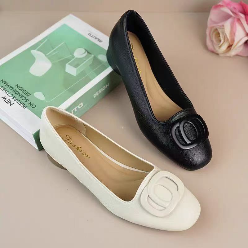 Damen Ballerinas mit eleganter Schmuckapplikation und bequemem Blockabsatz R&B