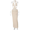 Damen Strick-Tankkleid mit cut-out Details und länglichem Schnitt R&B