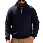 Herren Fleece-Pullover mit hohem Kragen und Reißverschluss R&B